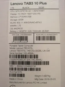 Планшет lenovo TAB3 10 Plus