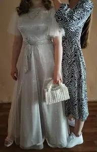 Платье нарядное вечернее с блестками в пол