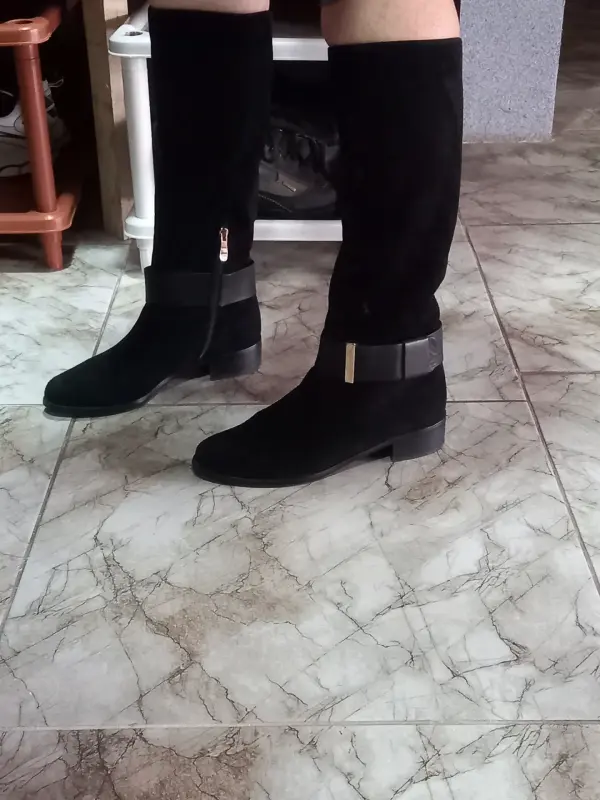 Замшевые сапоги