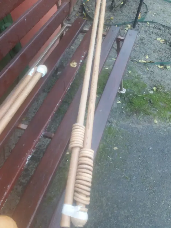 Карниз настенный 3 метра двухрядный деревянный