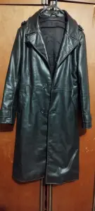 Плащ, пальто 70-80 гг.Кожаный.Ретро