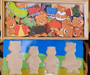 Рамка-вкладыш 4 Медведя, деревянная, новая