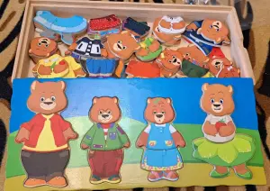 Рамка-вкладыш 4 Медведя, деревянная, новая