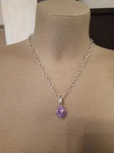 Серебряная цепочка с кулоном.