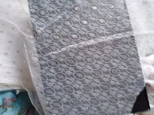 Гипюр белый с серебром,1.4х6.2м