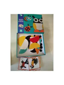 Деревянный геометрический конструктор с карточками