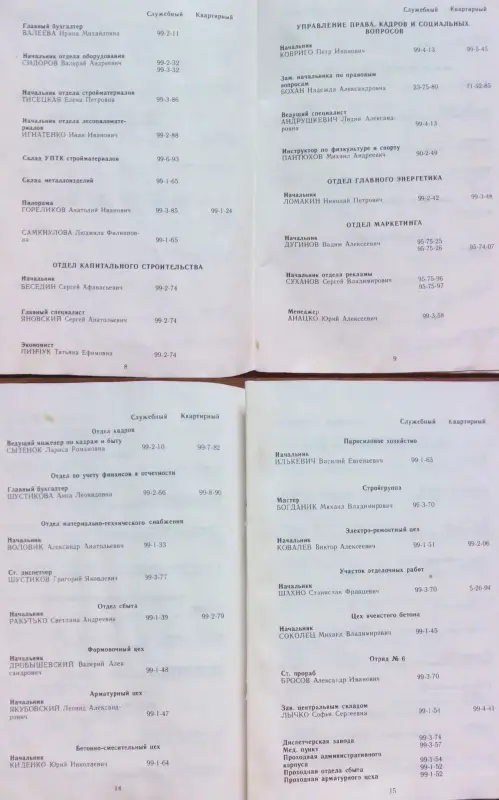 Телефонные справочники ОАО ''Забудова''