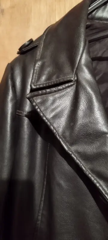 Плащ, пальто 70-80 гг.Кожаный.Ретро
