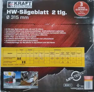 пильный диск по дереву d315х30х3,2/72z Австрия