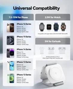 Зарядная станция 3 в 1 для устройств Apple, складная магнитная док-станция для быстрой зарядки
