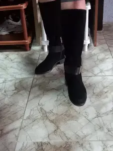 Замшевые сапоги