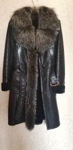 Новая эксклюзивная женская дублёнка с чернобуркой Naveroj Pelle