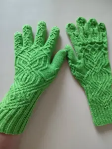 Салатовый комплект шарф и перчатки