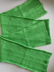 Салатовый комплект шарф и перчатки