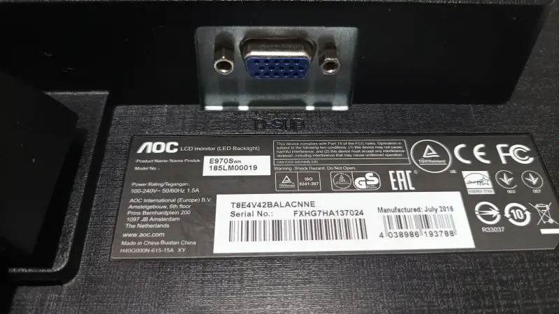 Монитор AOC E970Swn (18,5'', 1366 x 768) - Вся Беларусь - 233294 - Доска объявлений Kupika.by - Фото 3