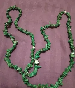 Бусы (ожерелье) винтажные из натурального малахита