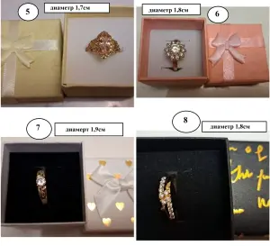 Кольца-бижутерия с камнями, новые