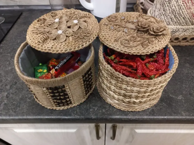 Контейнеры для хранения из джута