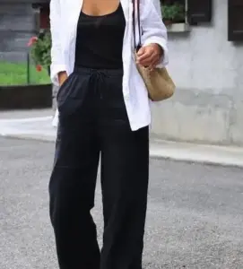 Брюки лён широкие палаццо M&S