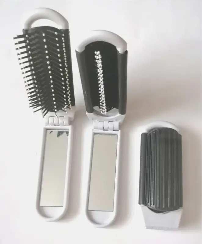 Расчёска массажная складная с зеркалом