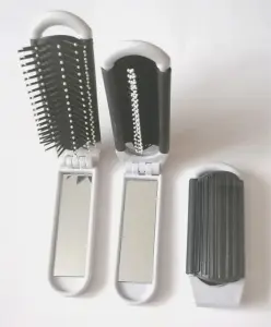 Расчёска массажная складная с зеркалом