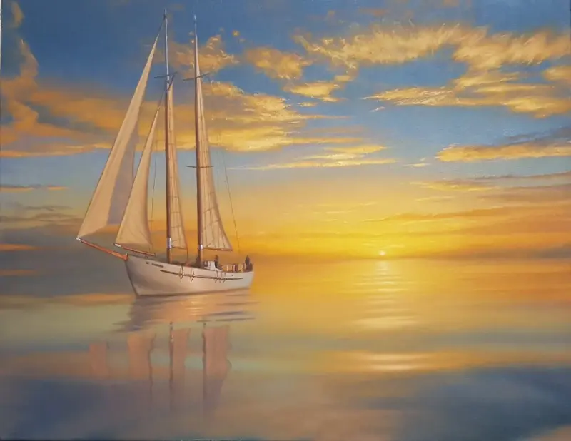 Картина маслом "Морской пейзаж"