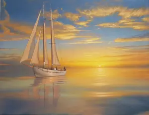 Картина маслом "Морской пейзаж"