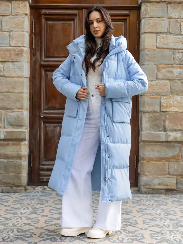 Пуховик зимний длинный с капюшоном. ВОЗМОЖЕН ТОРГ