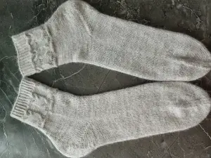 Светло серые носочки " Совушка"