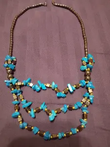 Колье из бирюзы и гематита