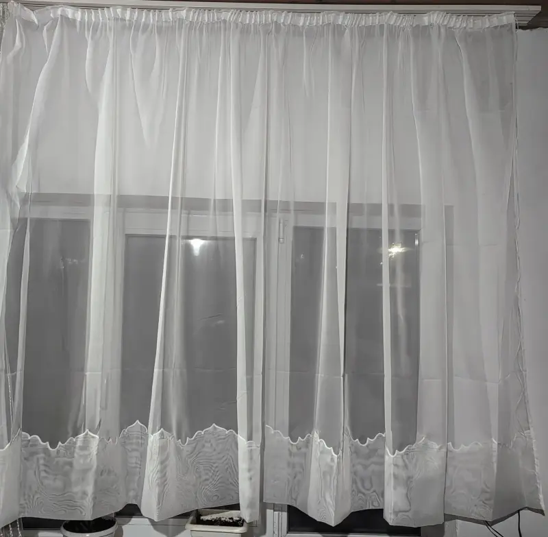 Тюль вуаль белая короткая