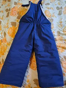 Полукомбинезон синий с иск.мехом, р.92-98, б.у