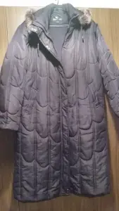 Пальто демисезонное с капюшоном, б/у, р.52-54