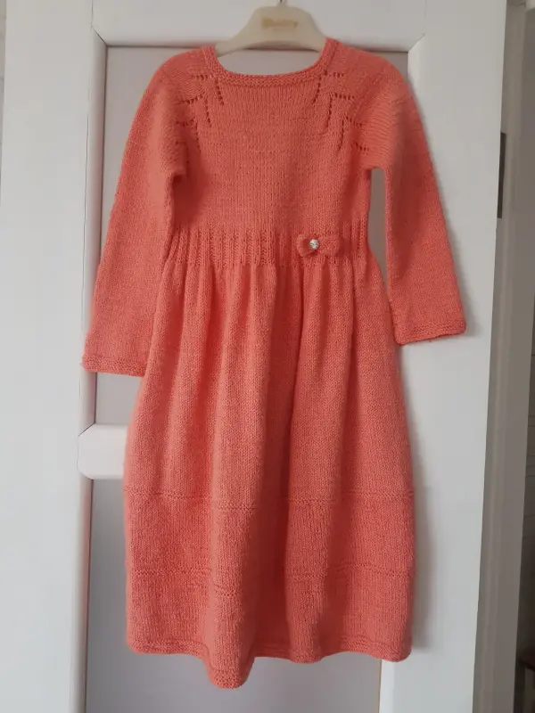 платье вязанное, ручная работа