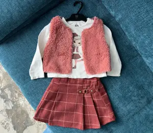 Комплект юбка жилетка и лонгслив