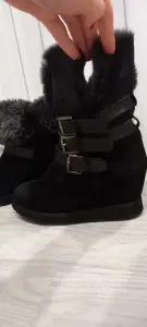 Зимние замшевые полусапожки