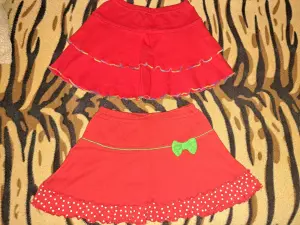 Юбки красные на 2-3года (р.92-96), б.у-2шт