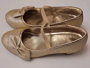 Туфли на выпускной золотые в блестках Ангел, на р.29,5-30 (стелька 20см), б.у