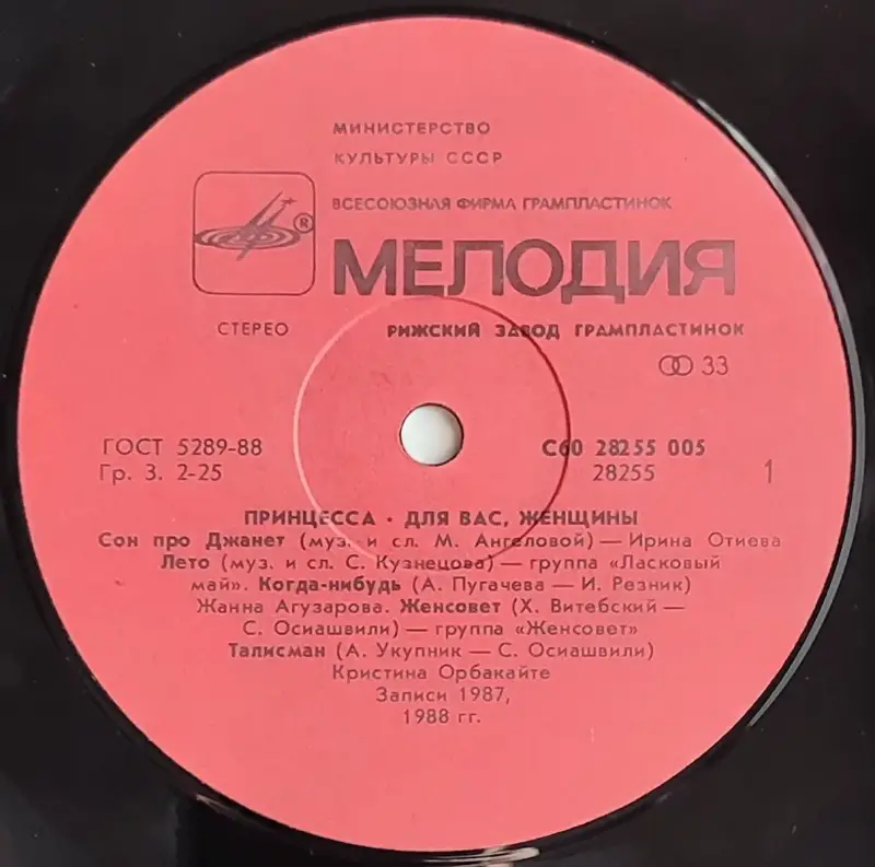 Грампластинка 'Принцесса - Для вас, женщины' (1989) - Вся Беларусь - 237805 - Доска объявлений Kupika.by - Фото 5