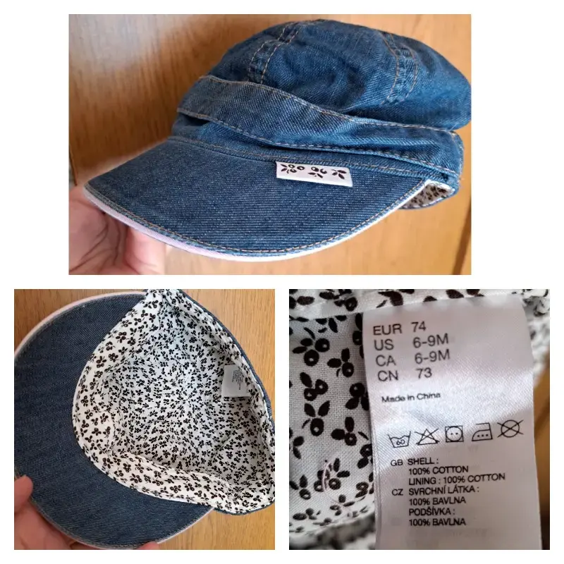 Кепка джинс, р.74 (на 6-9мес), новая