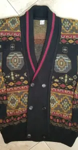 Винтажный двубортный кардиган в стиле 90-х