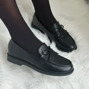 Элегантные туфли-лоферы чёрного цвета, размер 36