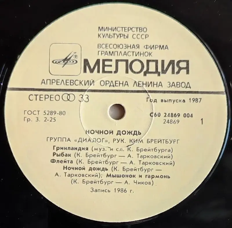 Грампластинка 'Группа 'Диалог' - Ночной дождь' (1987) - Вся Беларусь - 237820 - Доска объявлений Kupika.by - Фото 5