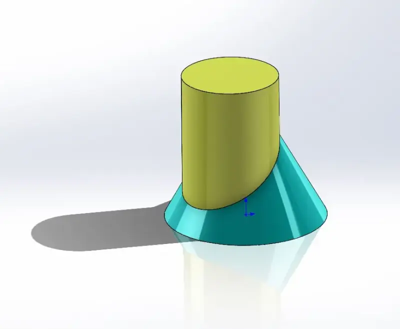 Пересечение цилиндра и конуса в начертательной геометрии