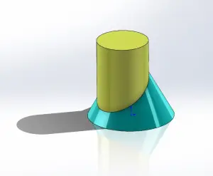 Пересечение цилиндра и конуса в начертательной геометрии