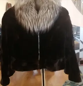 СРОЧНО... Шуба норка с чернобуркой SWAROVSKI Италия