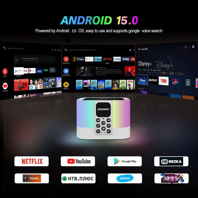 Android 15 смарт ТВ приставка EMODERN Z1 Mix c колонкой. Голосовой поиск - Вся Беларусь - 237688 - Доска объявлений Kupika.by - Фото 3