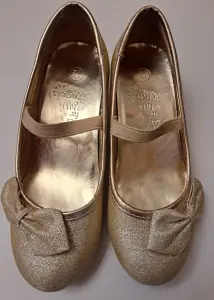 Туфли на выпускной золотые в блестках Ангел, на р.29,5-30 (стелька 20см), б.у