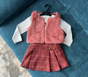 Комплект юбка жилетка и лонгслив