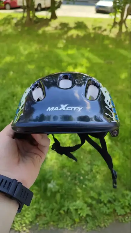 Велошлем детский MaXcity размер M (≈56 - 59 см) черный.